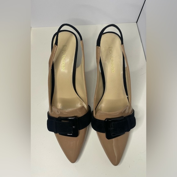 Enzo Angiolini Tan and Black Patent Heels - Picture 2 of 5